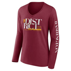 Washington Commanders Women's Hometown Sweep Long Sleeve V-Neck T-Shirt Burgundy - Fanatics