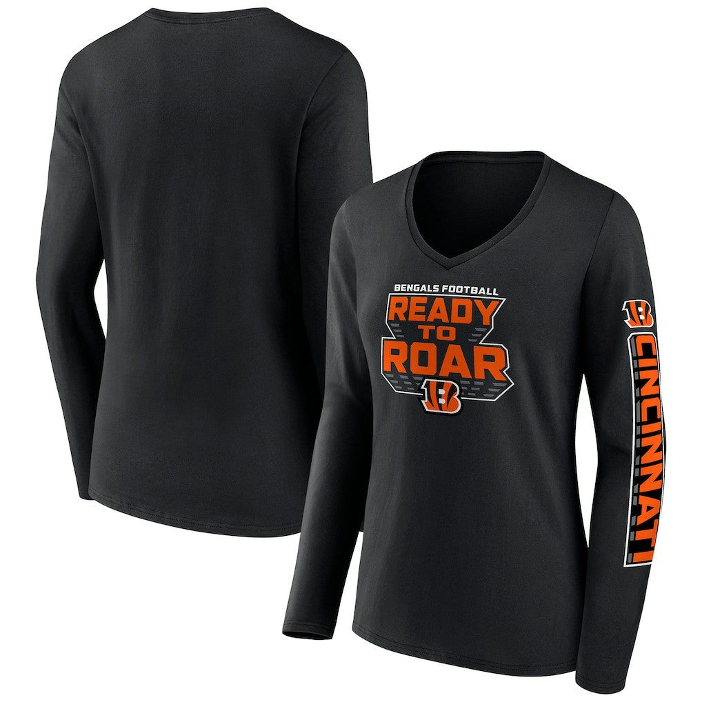 Cincinnati Bengals Women's Hometown Sweep Long Sleeve V-Neck T-Shirt Black - Fanatics