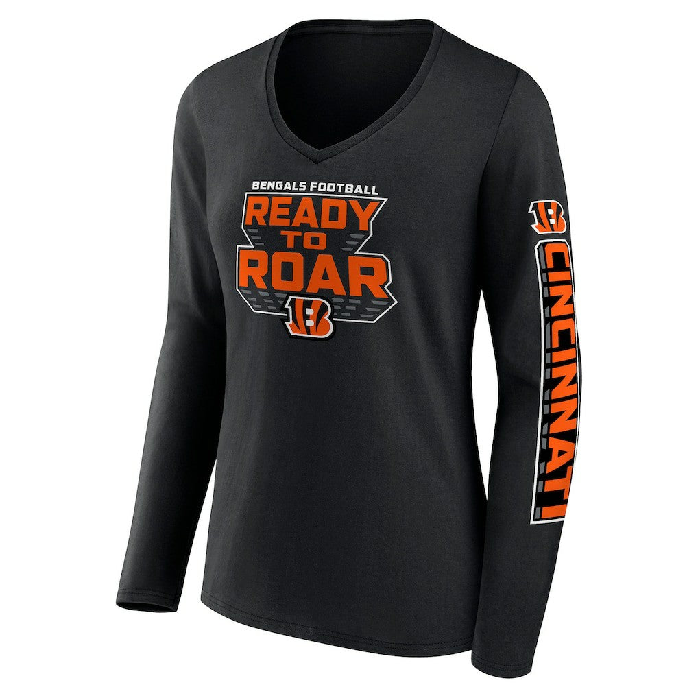 Cincinnati Bengals Women's Hometown Sweep Long Sleeve V-Neck T-Shirt Black - Fanatics