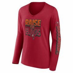 Tampa Bay Buccaneers Women's Hometown Sweep Long Sleeve V-Neck T-Shirt Red - Fanatics