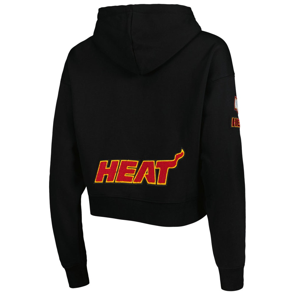 NBA - Miami Heat Pro Standard Women's Classic Fleece Cropped Pullover Hoodie - Black