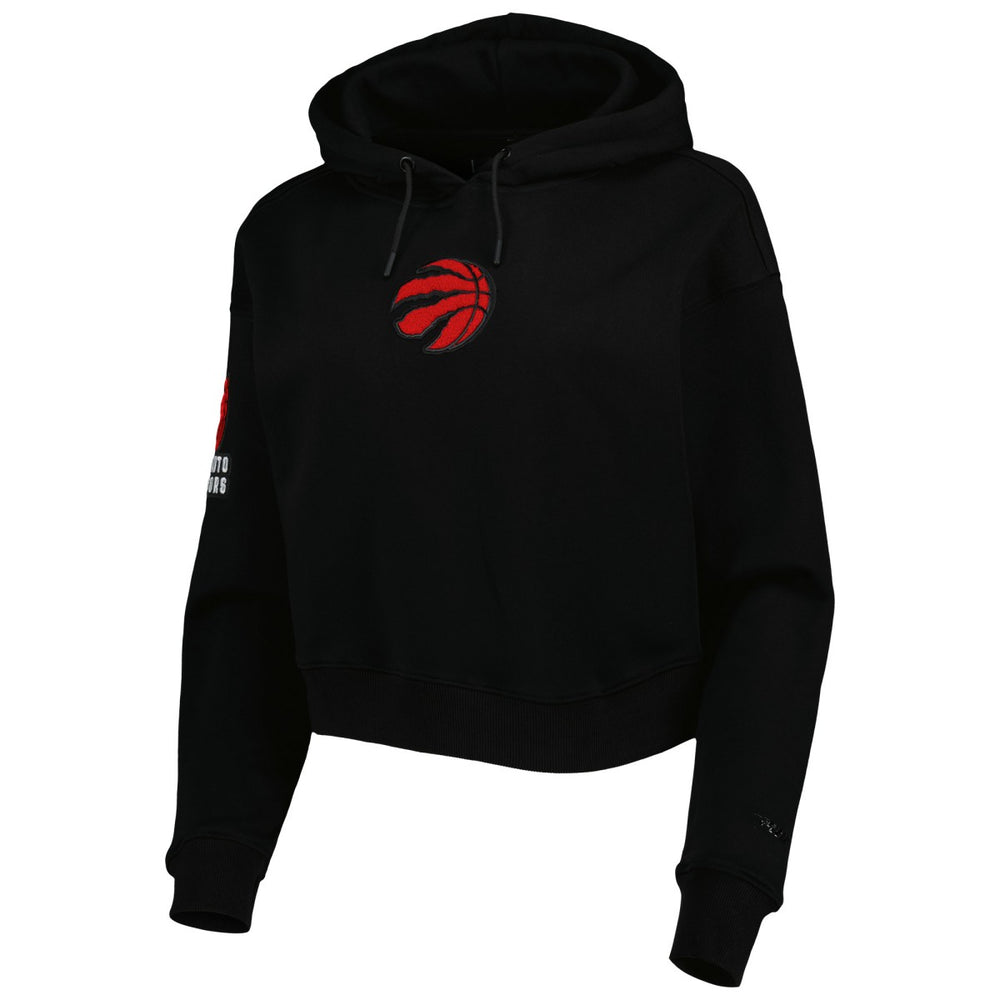NBA - Toronto Raptors Pro Standard Women's Classic Fleece Cropped Pullover Hoodie - Black
