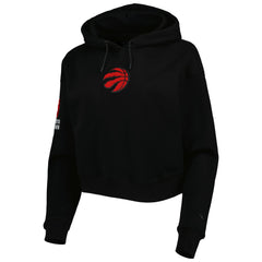 NBA - Toronto Raptors Pro Standard Women's Classic Fleece Cropped Pullover Hoodie - Black