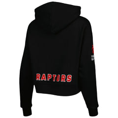 NBA - Toronto Raptors Pro Standard Women's Classic Fleece Cropped Pullover Hoodie - Black