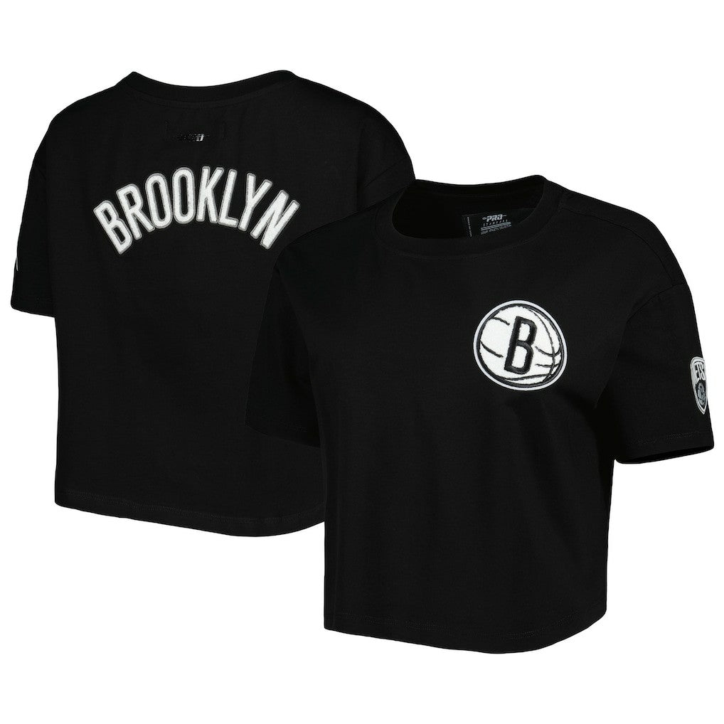 NBA - Brooklyn Nets Pro Standard Women's Classics Boxy T-Shirt - Black