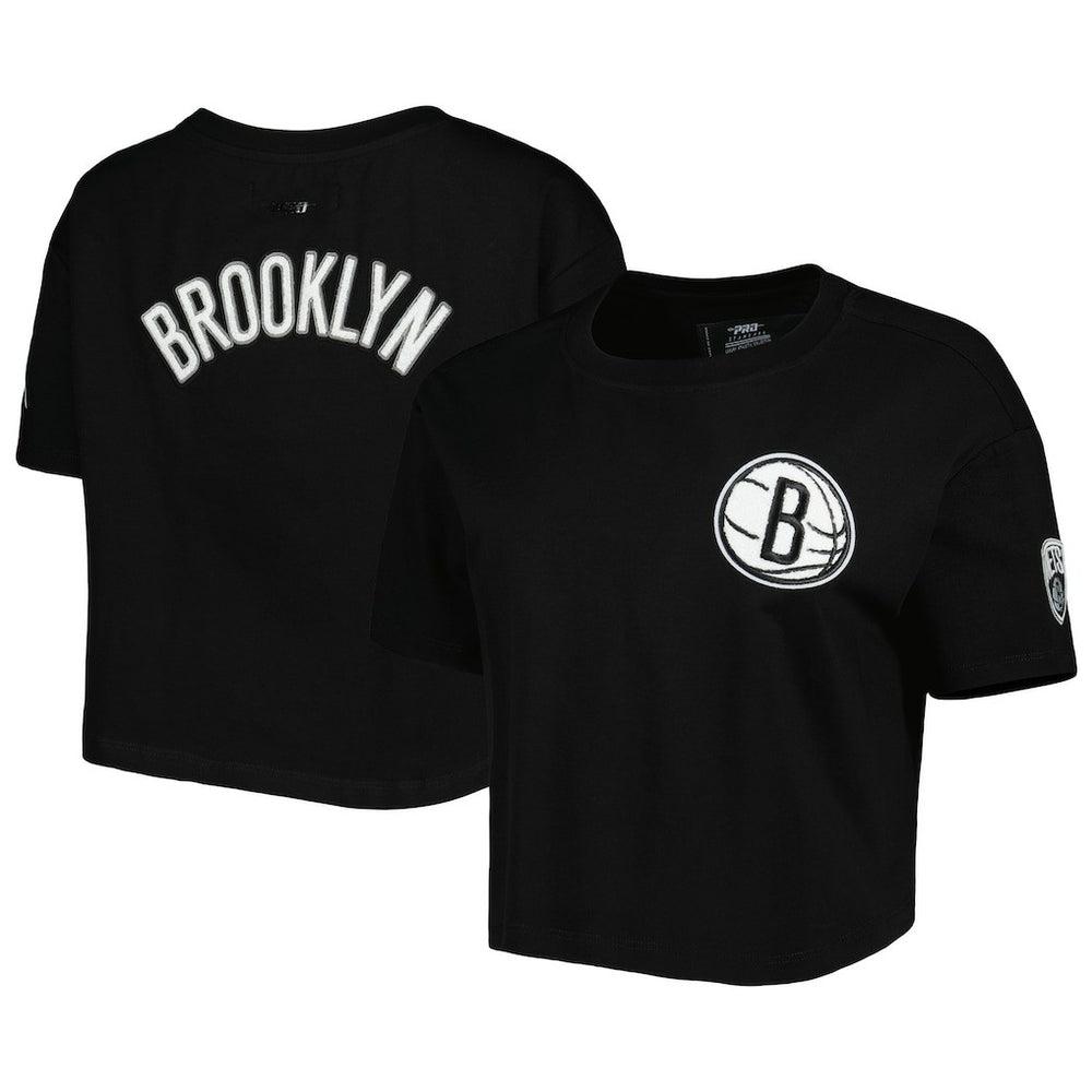 NBA - Brooklyn Nets Pro Standard Women's Classics Boxy T-Shirt - Black