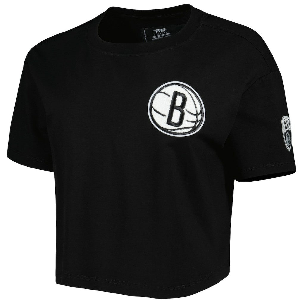 NBA - Brooklyn Nets Pro Standard Women's Classics Boxy T-Shirt - Black