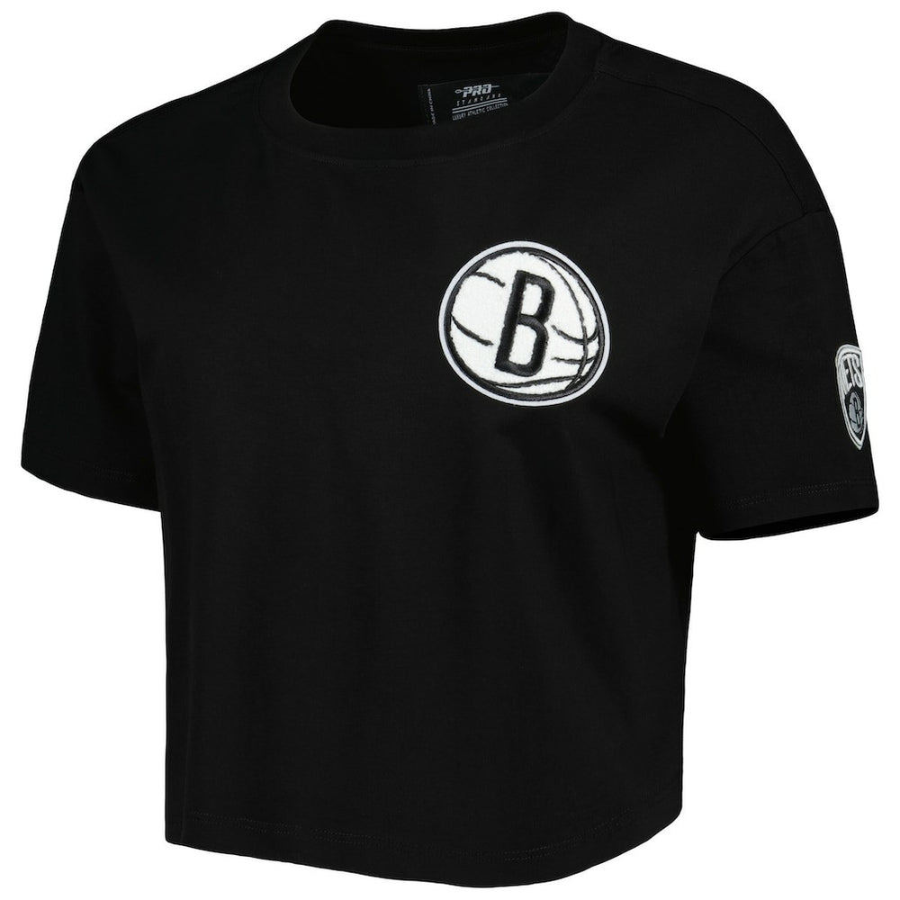 NBA - Brooklyn Nets Pro Standard Women's Classics Boxy T-Shirt - Black
