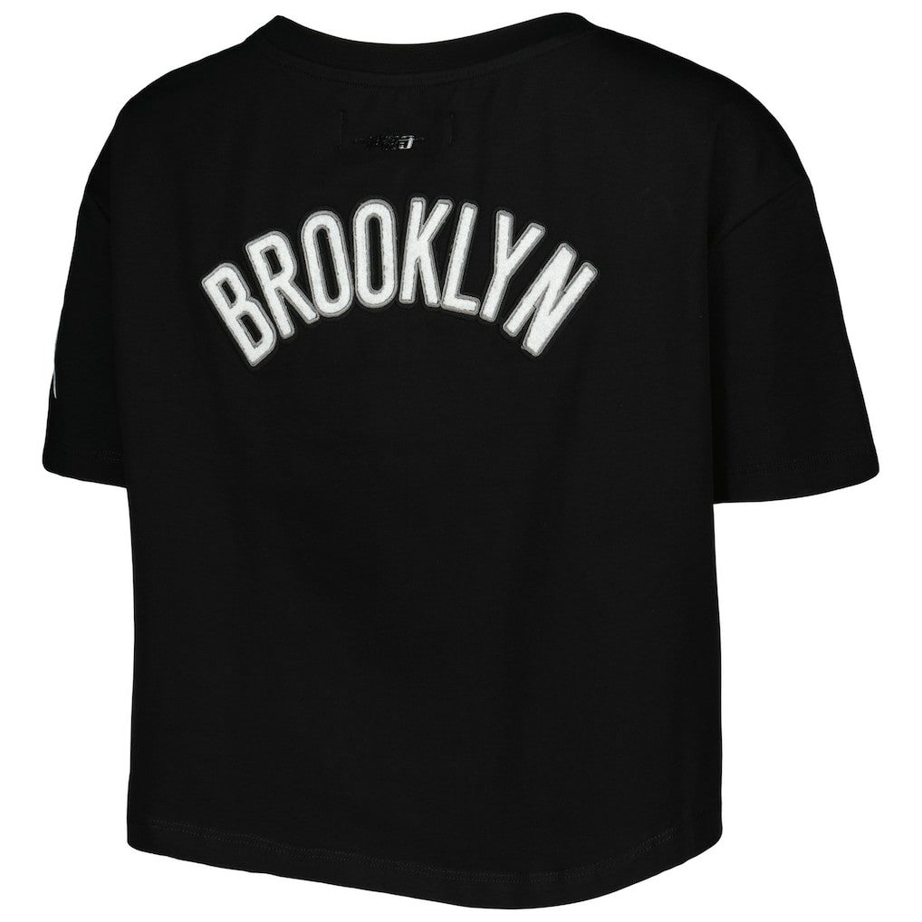 NBA - Brooklyn Nets Pro Standard Women's Classics Boxy T-Shirt - Black