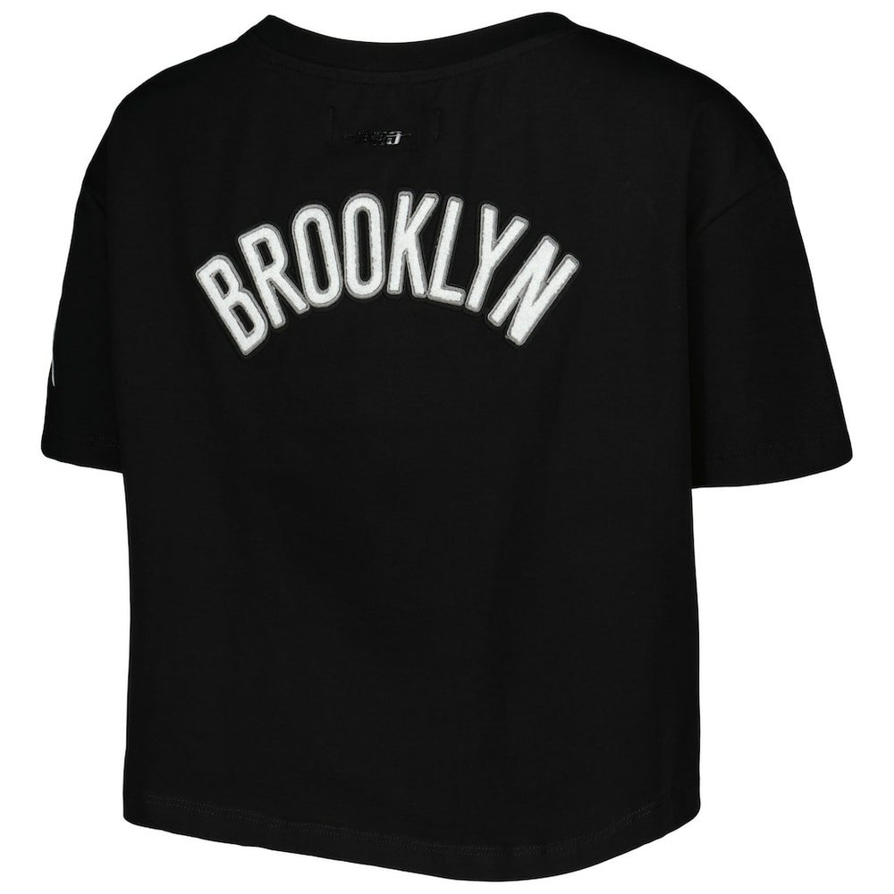 NBA - Brooklyn Nets Pro Standard Women's Classics Boxy T-Shirt - Black