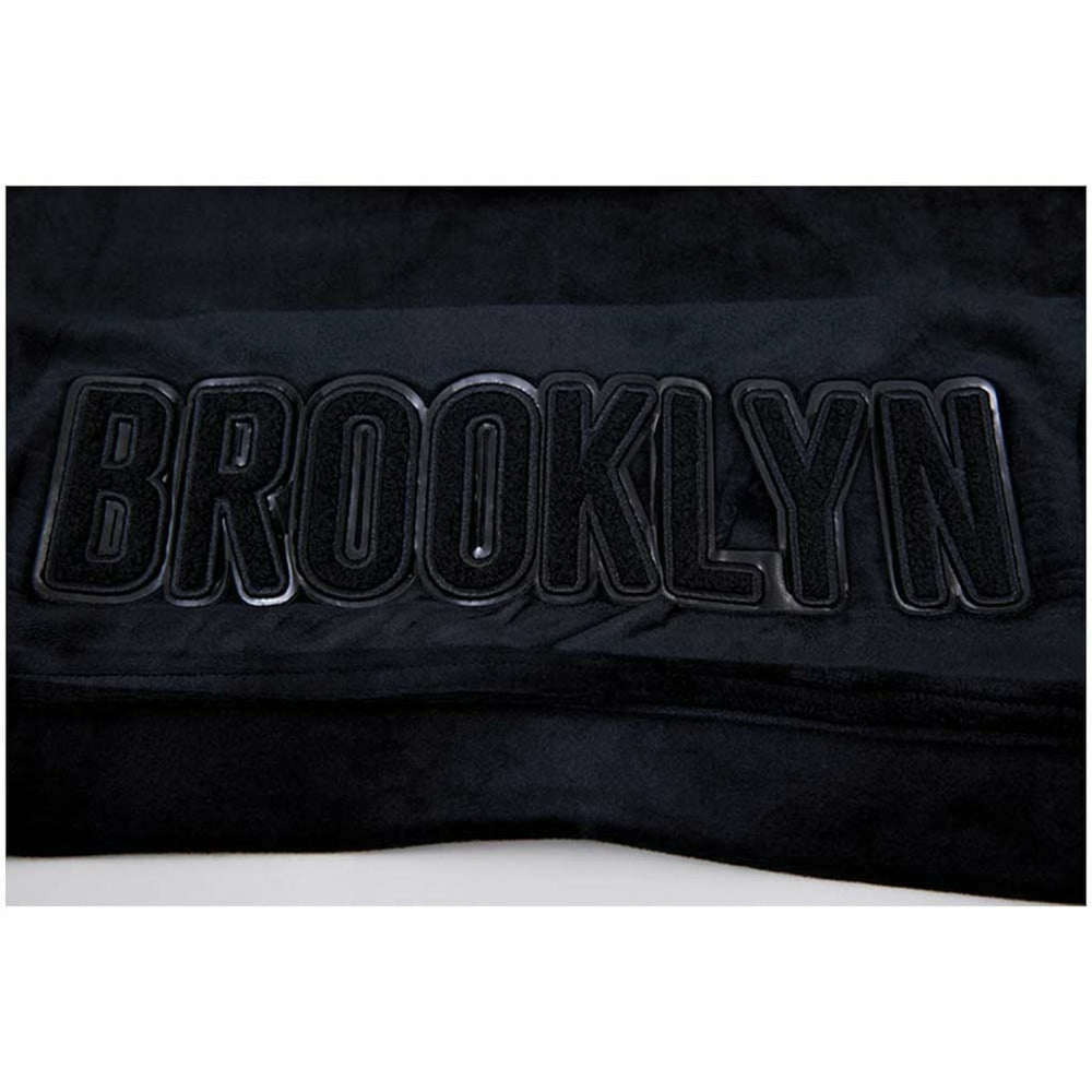 NBA - Brooklyn Nets Pro Standard Women's Triple Black Velour Full-Zip Hoodie