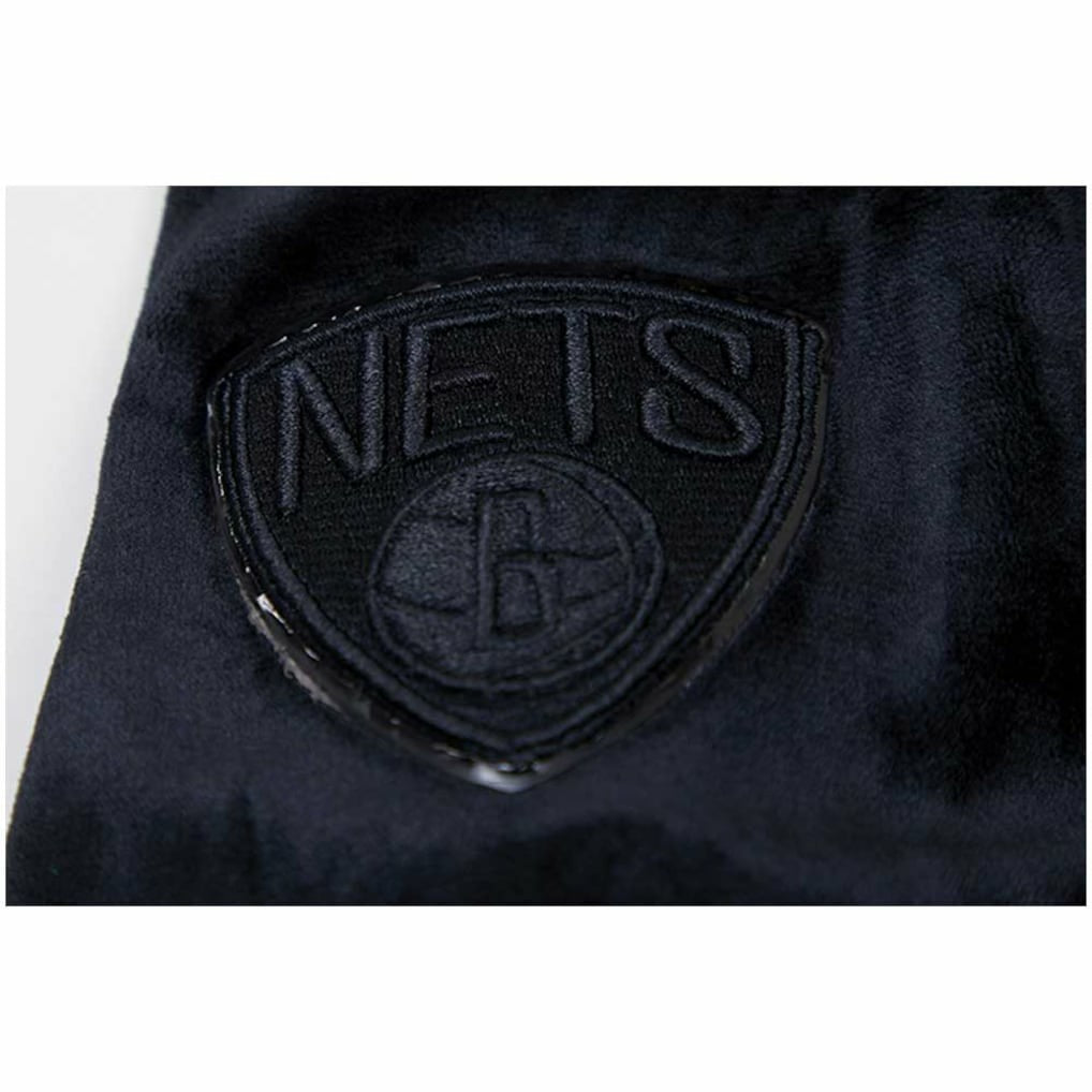 NBA - Brooklyn Nets Pro Standard Women's Triple Black Velour Full-Zip Hoodie