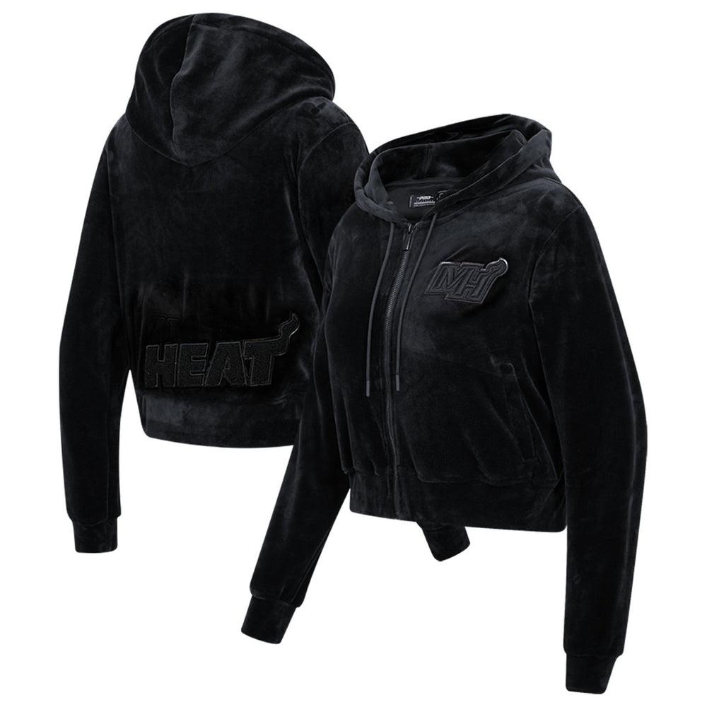 NBA - Miami Heat Pro Standard Women's Triple Black Velour Full-Zip Hoodie