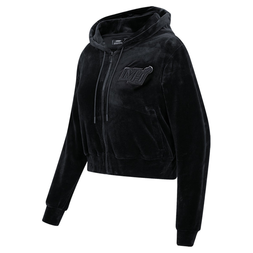 NBA - Miami Heat Pro Standard Women's Triple Black Velour Full-Zip Hoodie