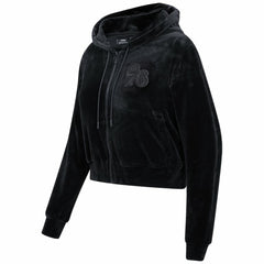 NBA - Philadelphia 76ers Pro Standard Women's Triple Black Velour Full-Zip Hoodie