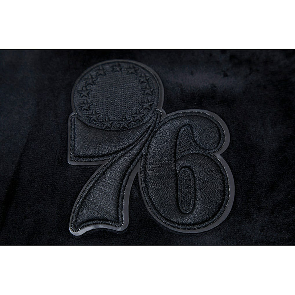 NBA - Philadelphia 76ers Pro Standard Women's Triple Black Velour Full-Zip Hoodie