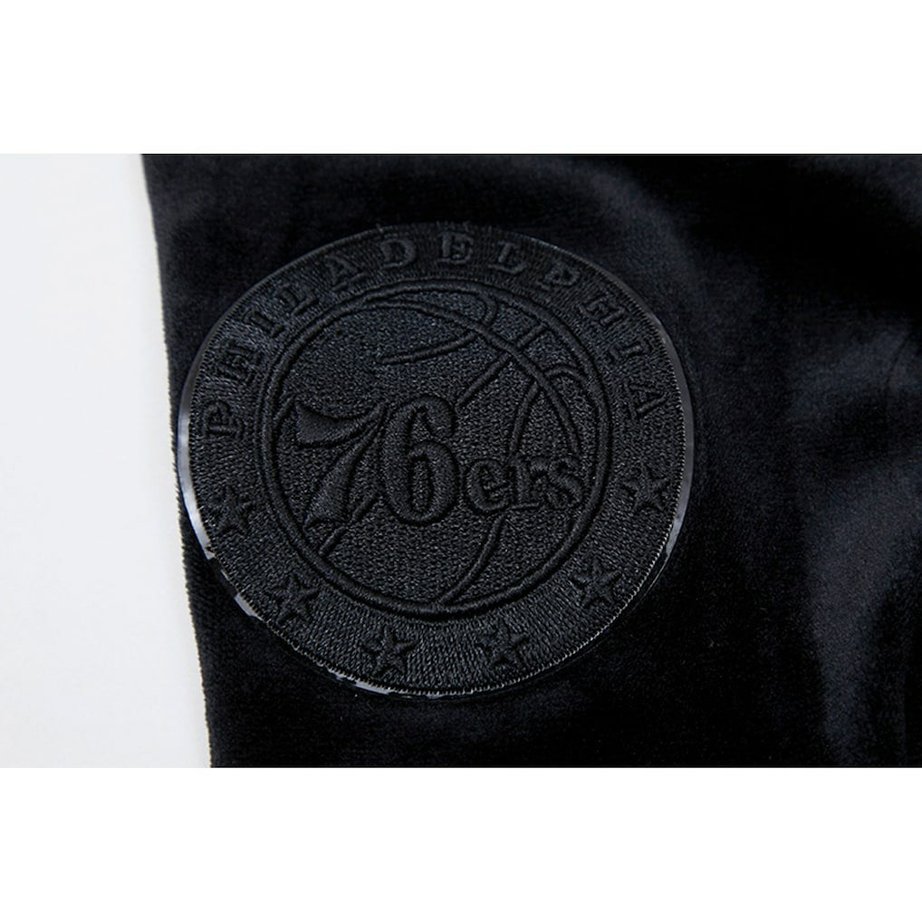 NBA - Philadelphia 76ers Pro Standard Women's Triple Black Velour Full-Zip Hoodie