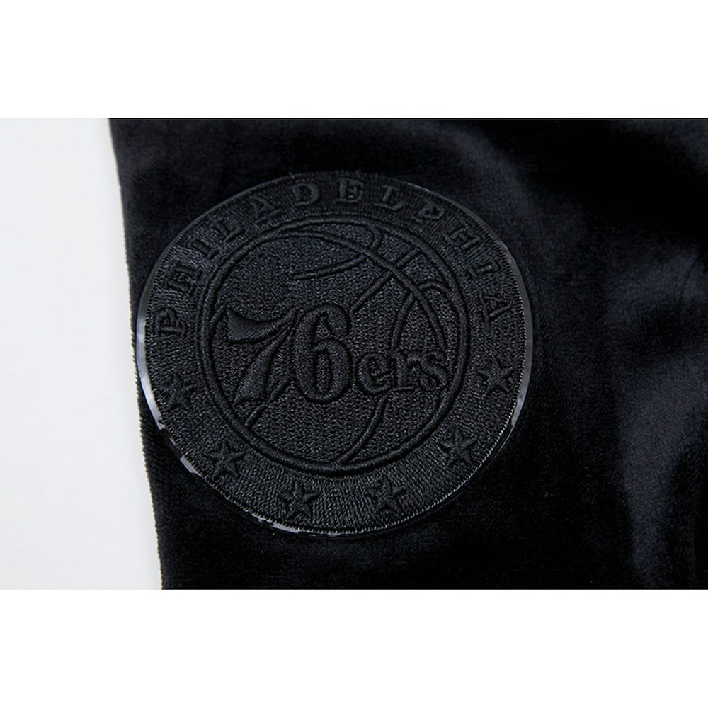 NBA - Philadelphia 76ers Pro Standard Women's Triple Black Velour Full-Zip Hoodie