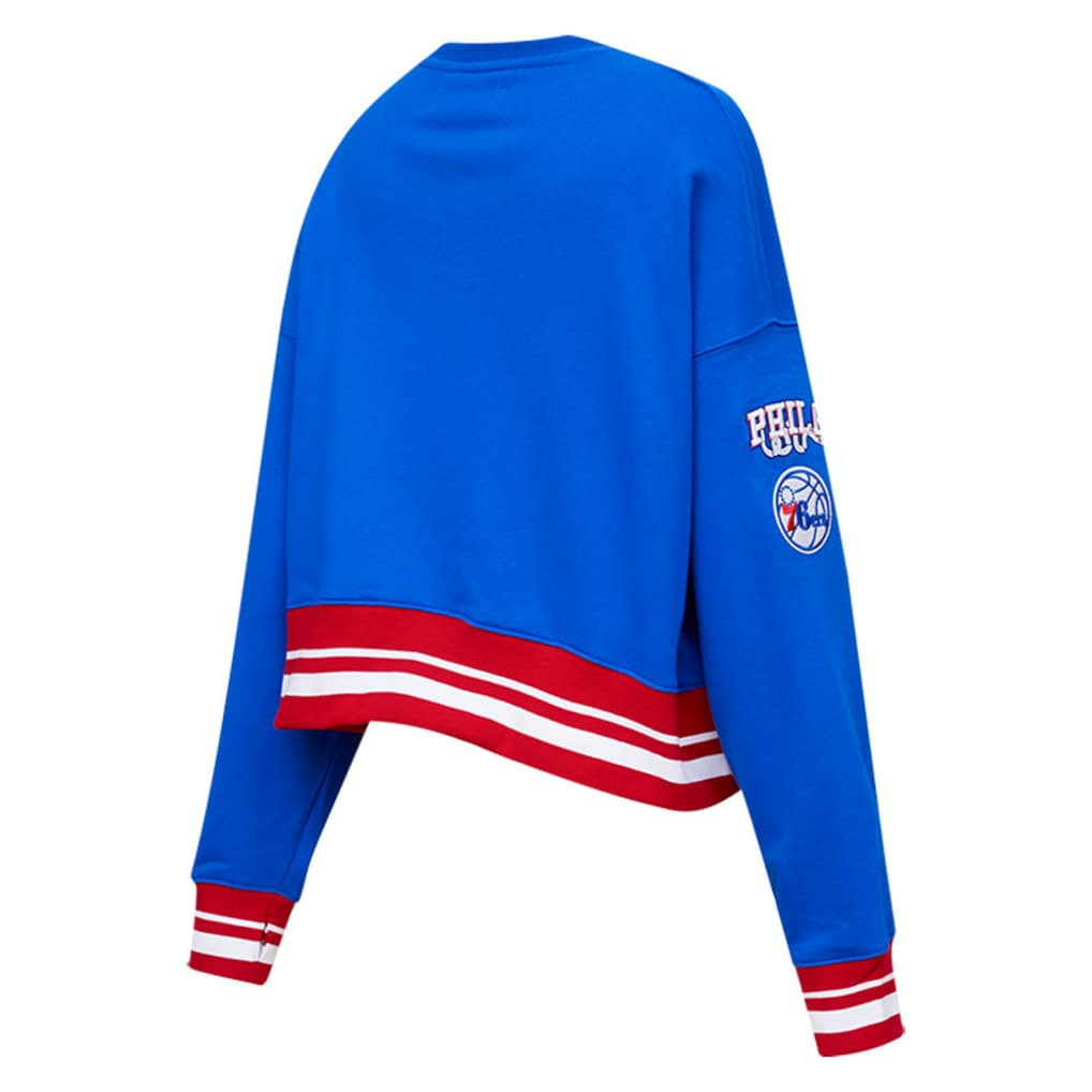 NBA - Philadelphia 76ers Pro Standard Women's Mash Up Pullover Sweatshirt - Royal