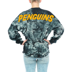 Pittsburgh Penguins Fanatics Women's Crystal-Dye Long Sleeve T-Shirt Black