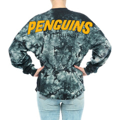 Pittsburgh Penguins Fanatics Women's Crystal-Dye Long Sleeve T-Shirt Black