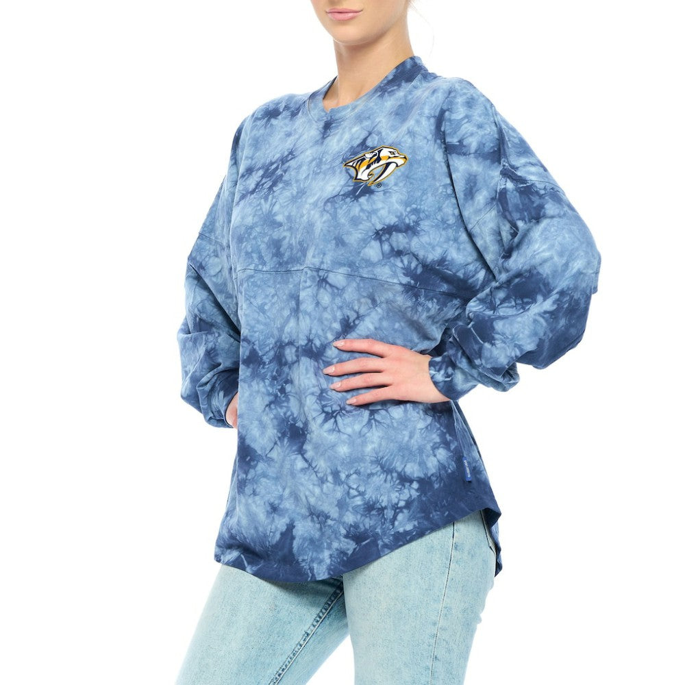 Nashville Predators - Fanatics Women's Crystal-Dye Long Sleeve T-Shirt Navy