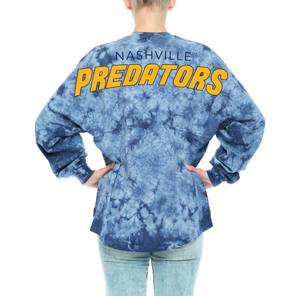 Nashville Predators - Fanatics Women's Crystal-Dye Long Sleeve T-Shirt Navy