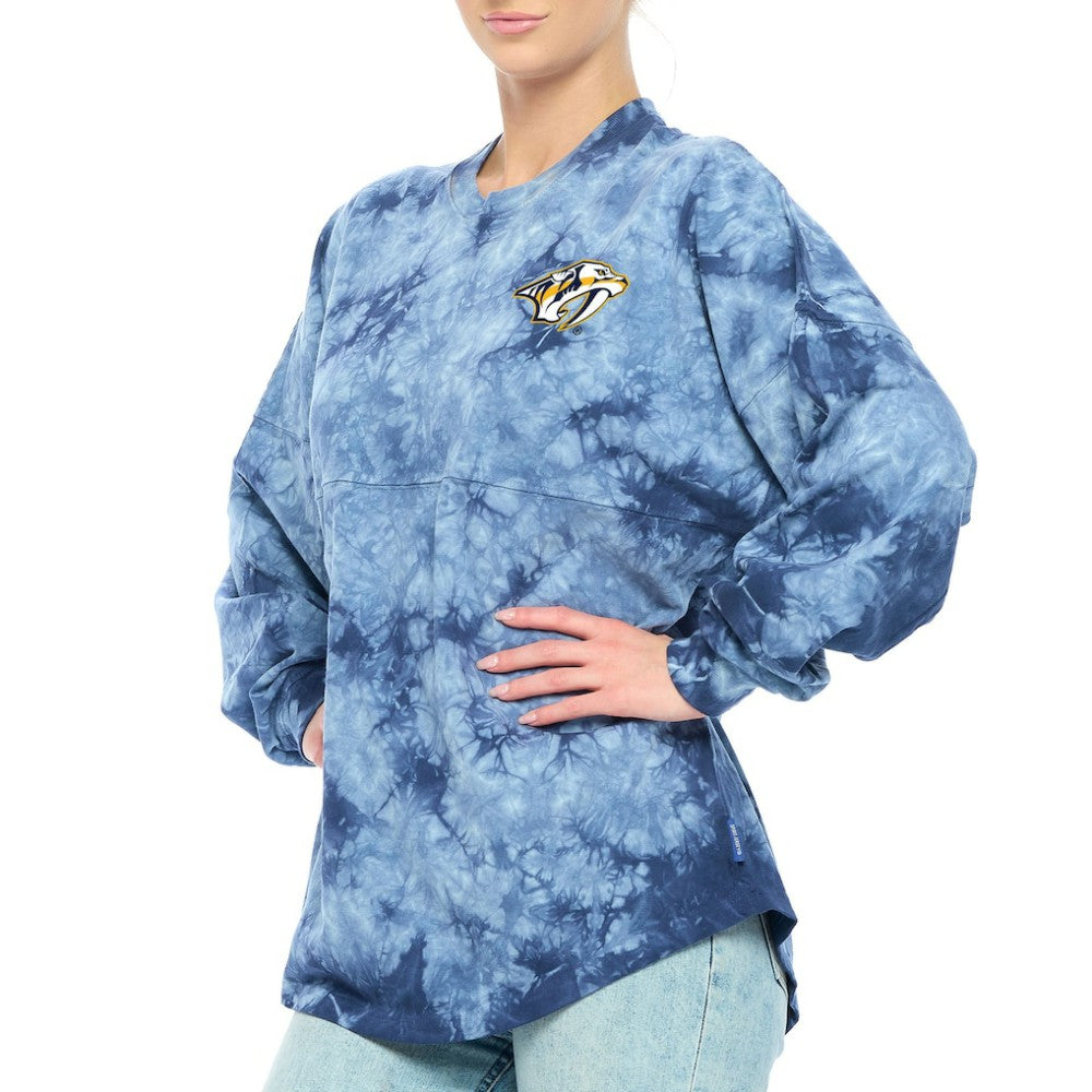Nashville Predators - Fanatics Women's Crystal-Dye Long Sleeve T-Shirt Navy