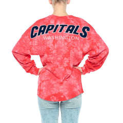 Washington Capitals Fanatics Women's Crystal-Dye Long Sleeve T-Shirt Red