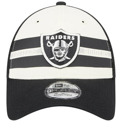 Las Vegas Raiders New Era Team Stripe Trucker 9FORTY Snapback Hat Cream/Black - NFL