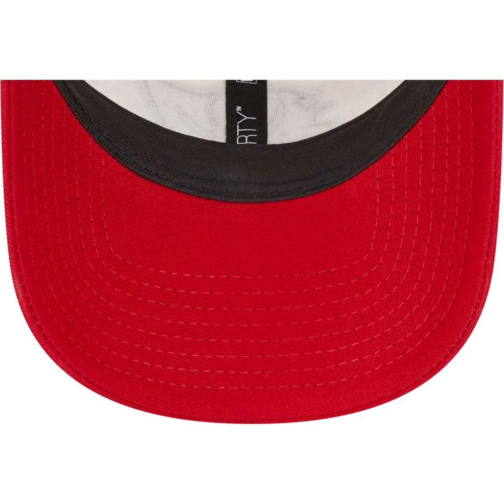 Tampa Bay Buccaneers New Era Team Stripe Trucker 9FORTY Snapback Hat Cream/Red - NFL