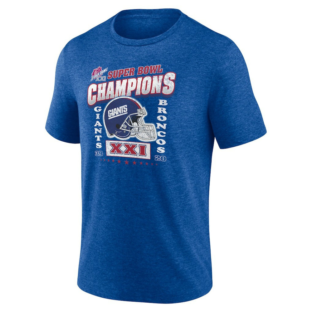 New York Giants Hometown Old-Fashioned Super Bowl XXI Champions Tri-Blend T-Shirt Royal - NFL