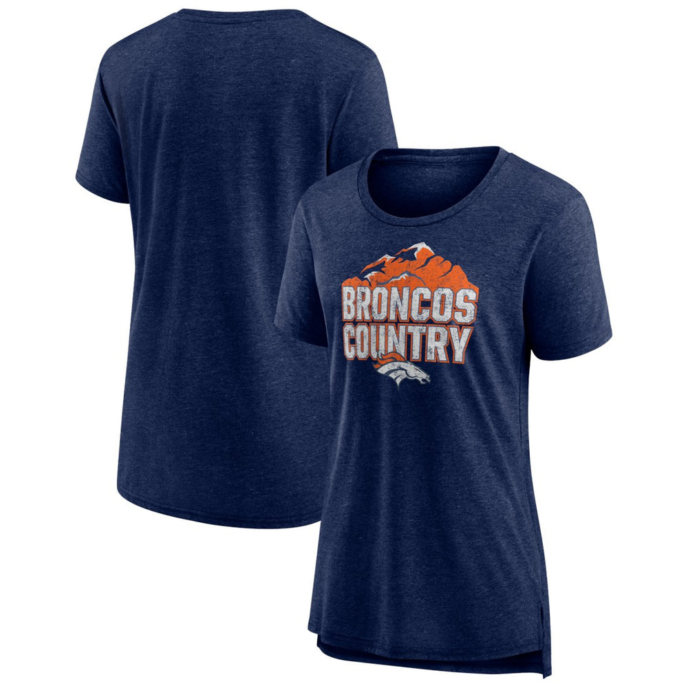 Denver Broncos Women's Hometown First Down Tri-Blend T-Shirt Heather Navy - NFL