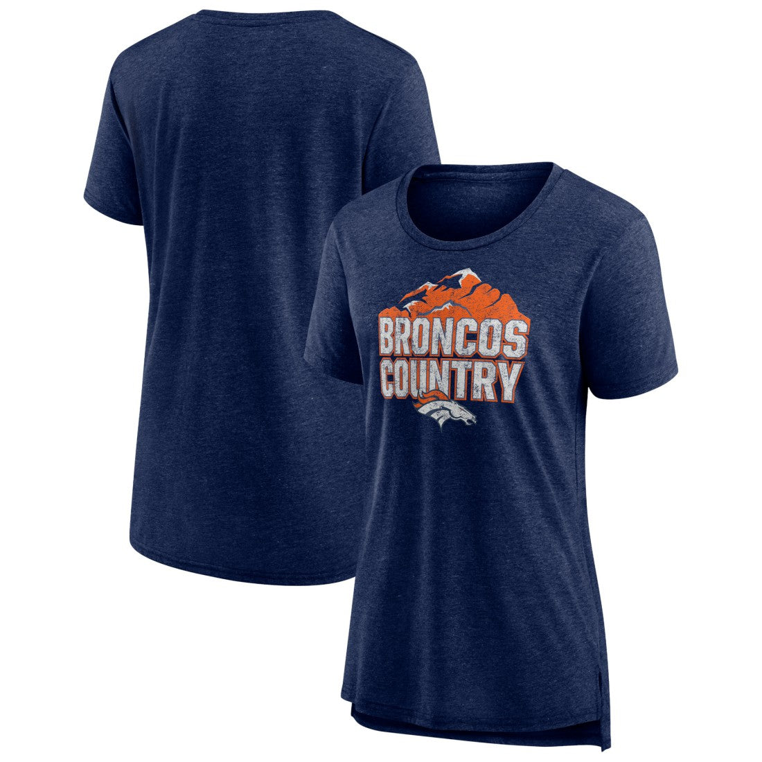 Denver Broncos Women's Hometown First Down Tri-Blend T-Shirt Heather Navy - NFL