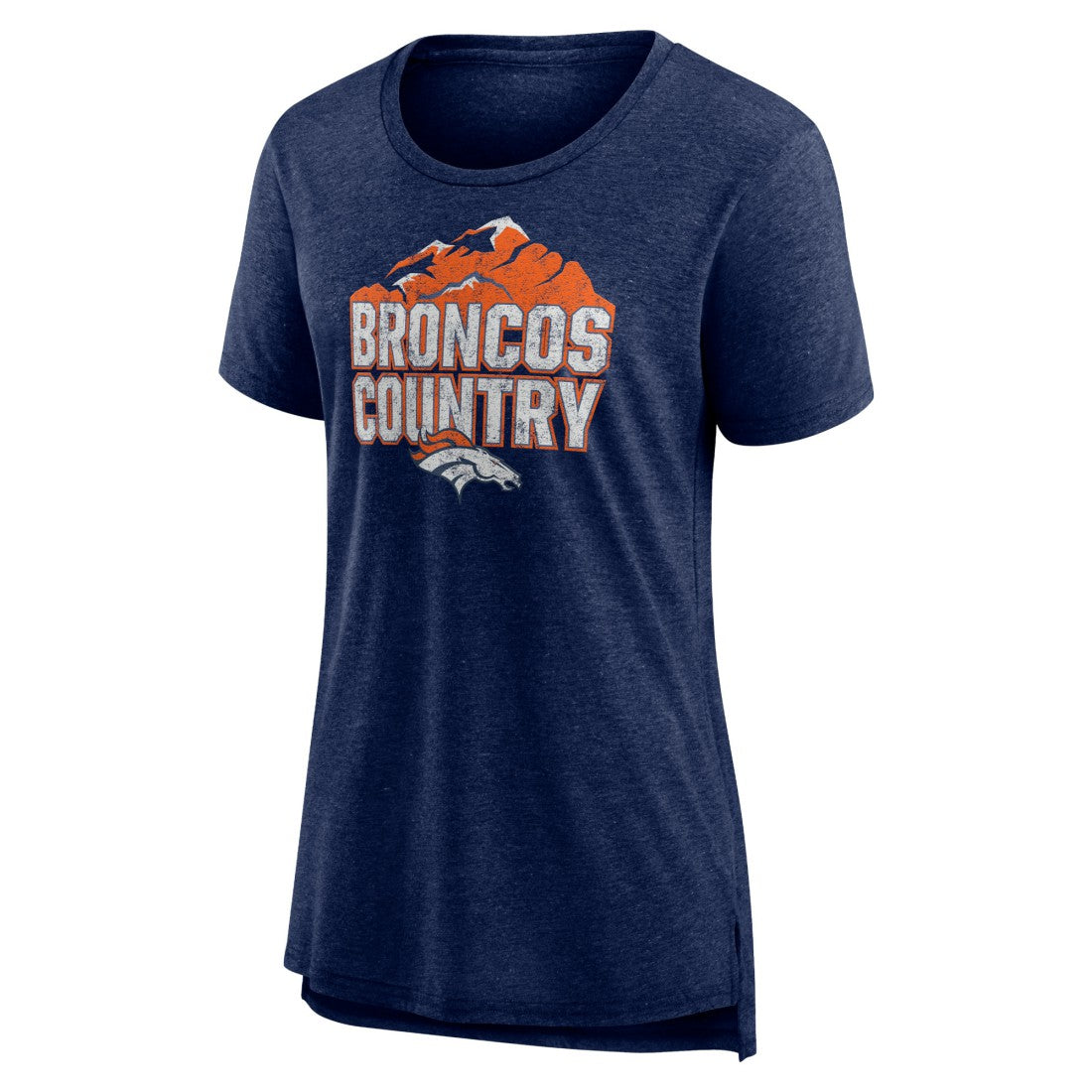 Denver Broncos Women's Hometown First Down Tri-Blend T-Shirt Heather Navy - NFL