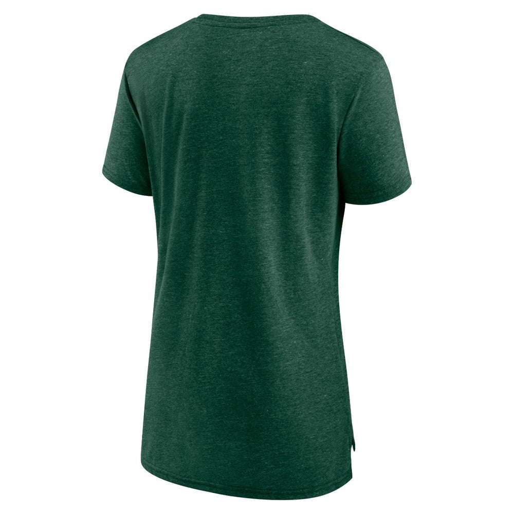 Green Bay Packers Women's Hometown First Down Tri-Blend T-Shirt Heather Green - NFL