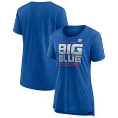 New York Giants Women's Hometown First Down Tri-Blend T-Shirt Heather Royal - NFL