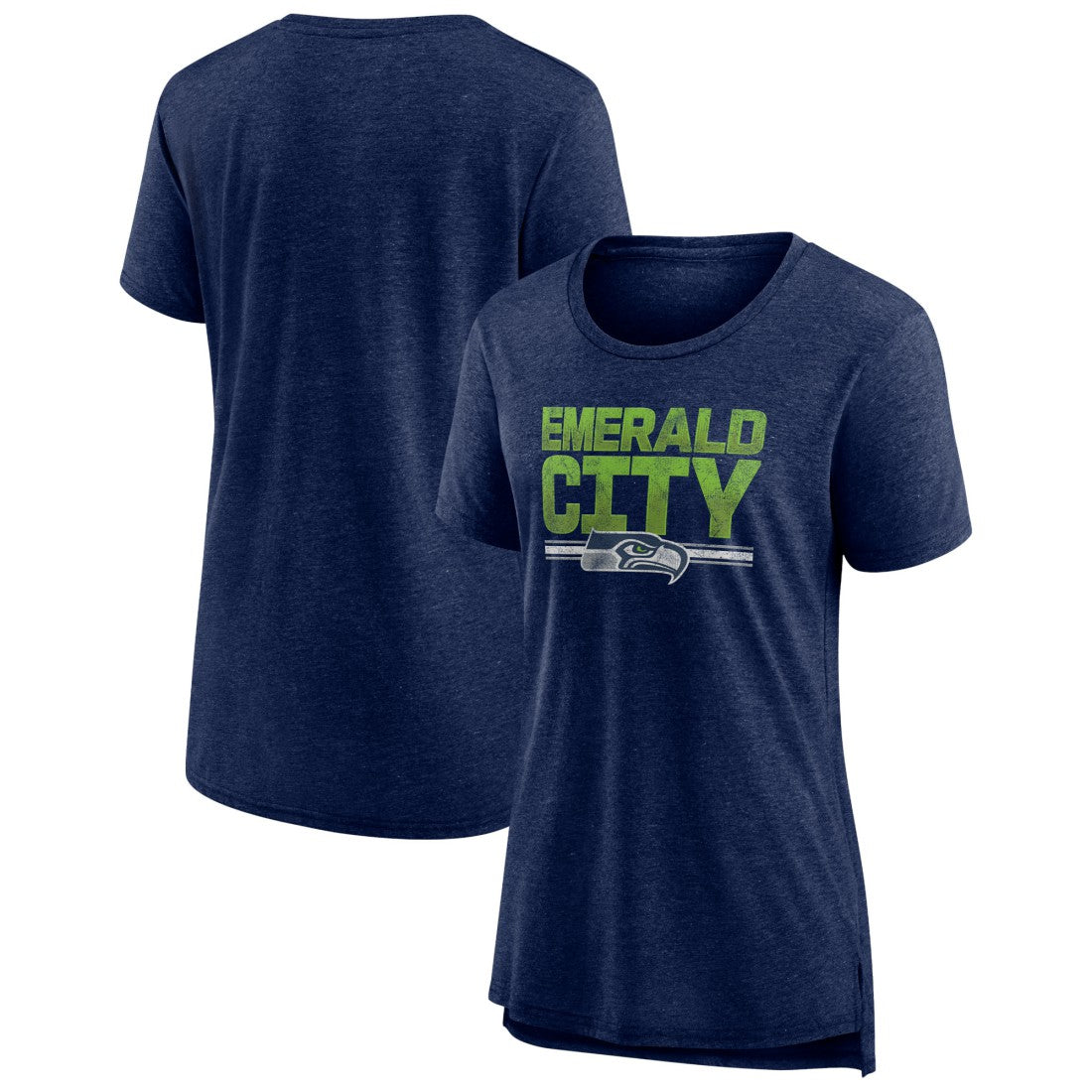 Seattle Seahawks Women's Hometown First Down Tri-Blend T-Shirt Heather College Navy - NFL