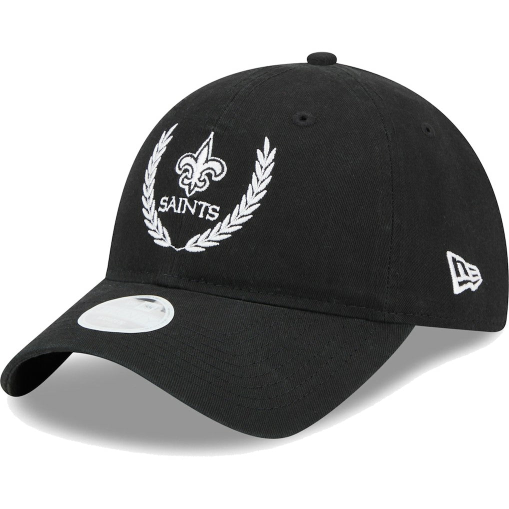 New Orleans Saints New Era Women's Leaves 9TWENTY Adjustable Hat Black - NFL