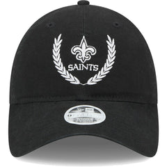 New Orleans Saints New Era Women's Leaves 9TWENTY Adjustable Hat Black - NFL