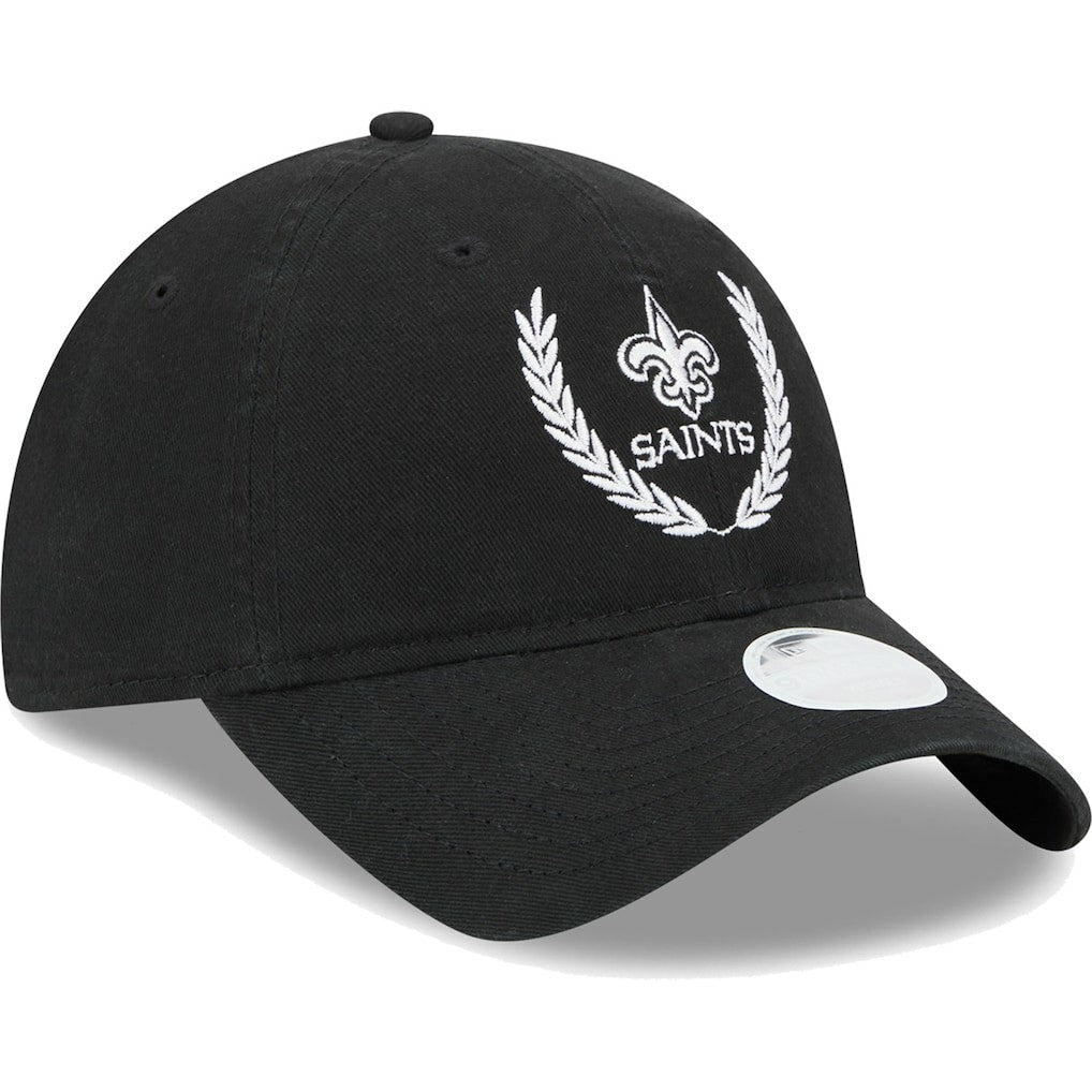 New Orleans Saints New Era Women's Leaves 9TWENTY Adjustable Hat Black - NFL
