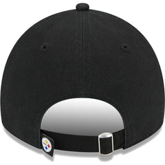 Pittsburgh Steelers New Era Women's Leaves 9TWENTY Adjustable Hat Black - NFL