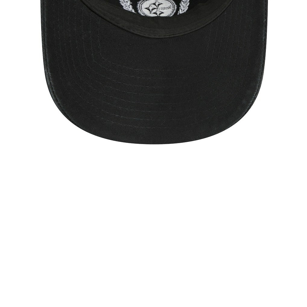 Pittsburgh Steelers New Era Women's Leaves 9TWENTY Adjustable Hat Black - NFL