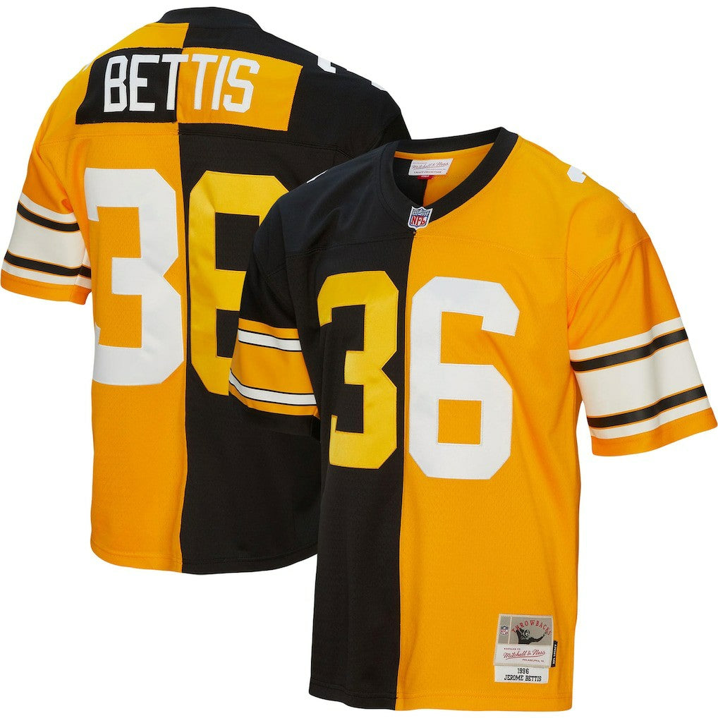 Jerome Bettis Pittsburgh Steelers 1996 Split Legacy Replica Jersey Black/Gold - Mitchell & Ness