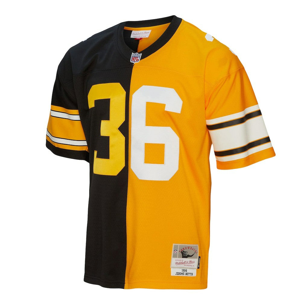 Jerome Bettis Pittsburgh Steelers 1996 Split Legacy Replica Jersey Black/Gold - Mitchell & Ness