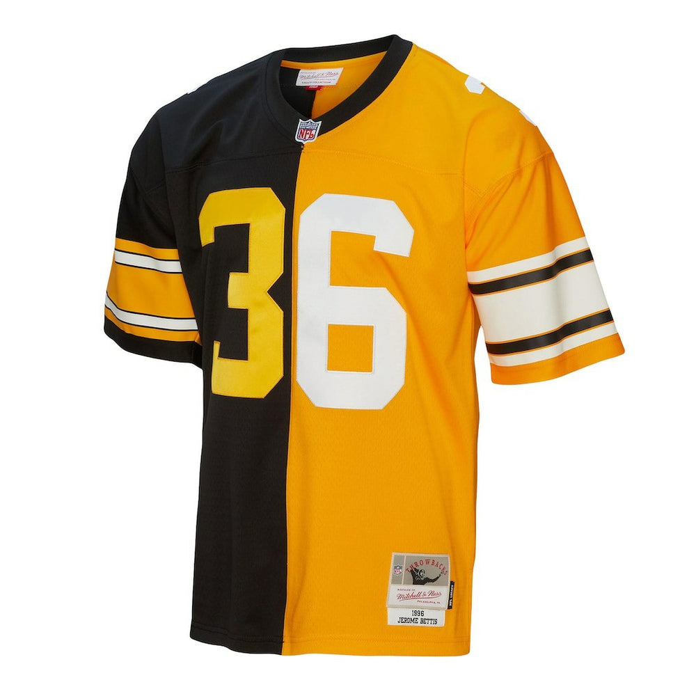 Jerome Bettis Pittsburgh Steelers 1996 Split Legacy Replica Jersey Black/Gold - Mitchell & Ness