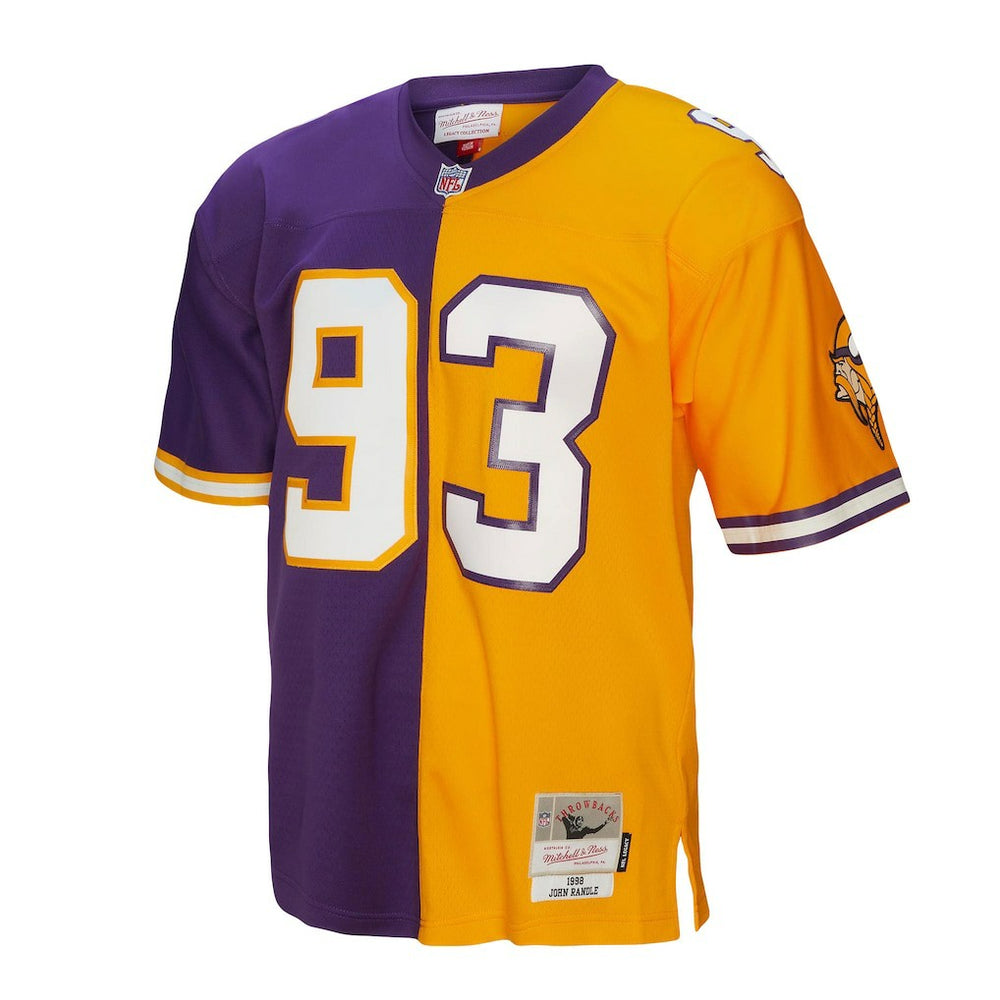 John Randle Minnesota Vikings 1998 Split Legacy Replica Jersey Purple/Gold - Mitchell & Ness