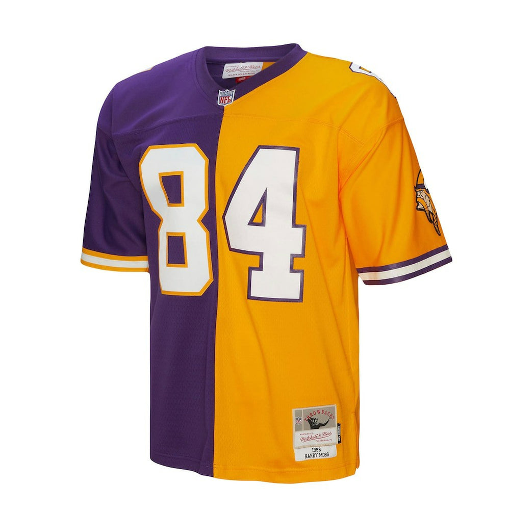 Randy Moss Minnesota Vikings 1998 Split Legacy Replica Jersey Purple/Gold - Mitchell & Ness