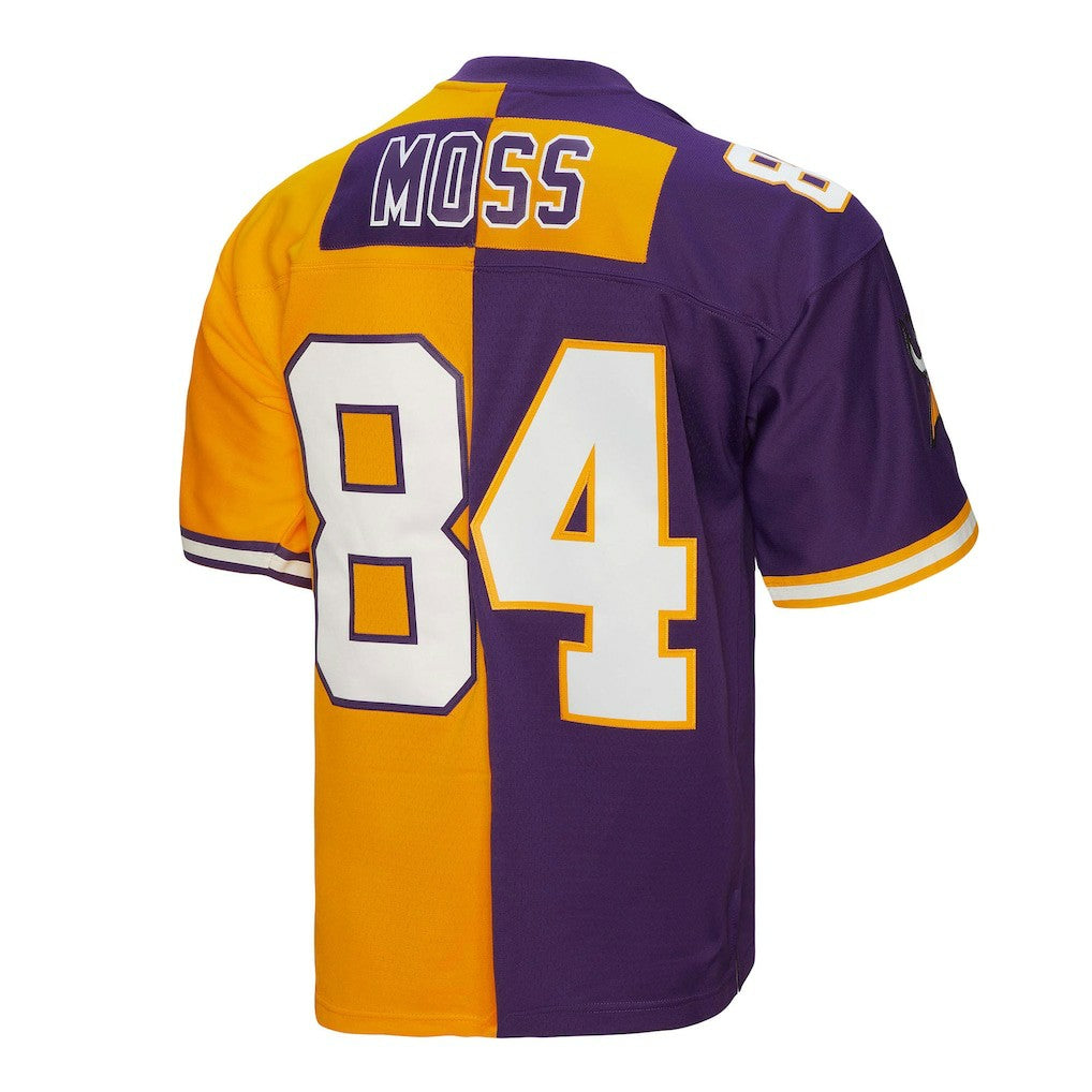 Randy Moss Minnesota Vikings 1998 Split Legacy Replica Jersey Purple/Gold - Mitchell & Ness