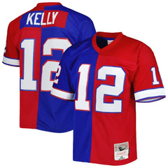 Jim Kelly Buffalo Bills 1990 Split Legacy Replica Jersey Royal/Red - Mitchell & Ness